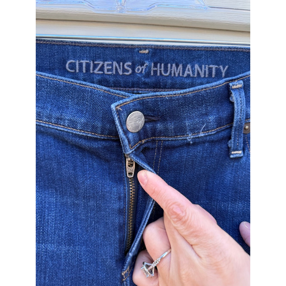 Citizens of Humanity Dani Cropped Straight Leg Jeans Size 30 Mid Rise Cuffed - Picture 5 of 8